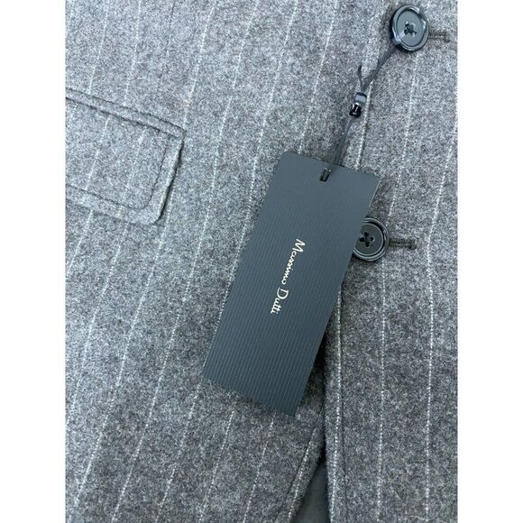 Massimo Dutti Womens Wool Blazer Jacket EU 42 US 10 Mink Pinstripe 6015/717 NWT - Picture 6 of 12